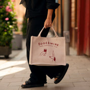 Beige Premium Tote Bag - Dogs & Wine Make Everything Fine