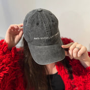 Black Denim Cap - Anti-Social Cat Owner