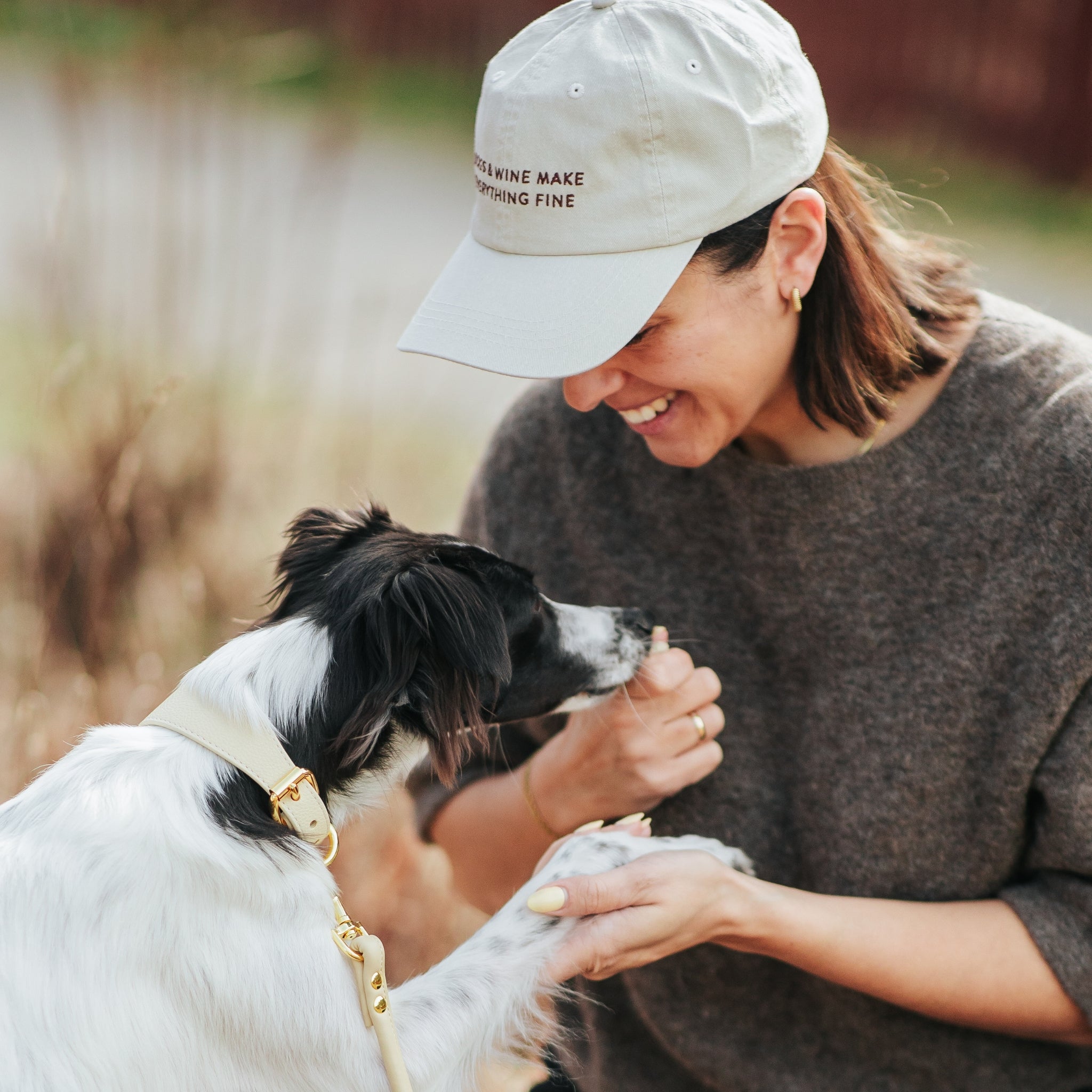 Beige Dog Collar Wide