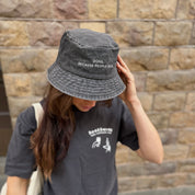 Black Denim Bucket Hat - Dogs. Because People Suck