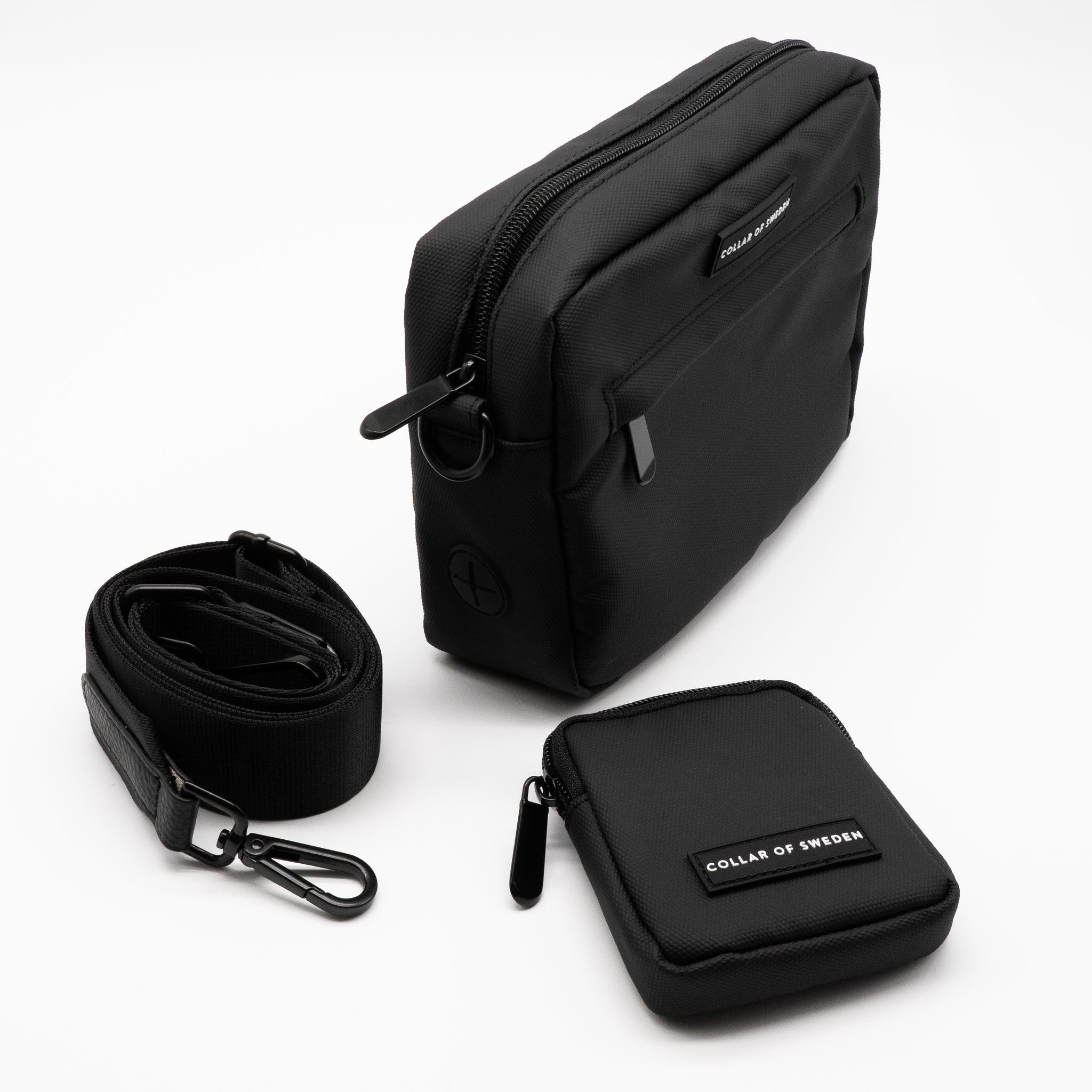 Black Water Repellent Dog Walking Bag - Crossbody