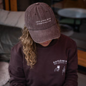 Brown Denim Cap - Cats & Wine Make Everything Fine