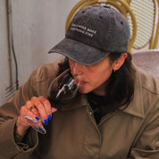 Black Denim Cap - Dogs & Wine Make Everything Fine