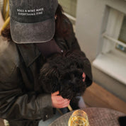 Black Denim Cap - Dogs & Wine Make Everything Fine