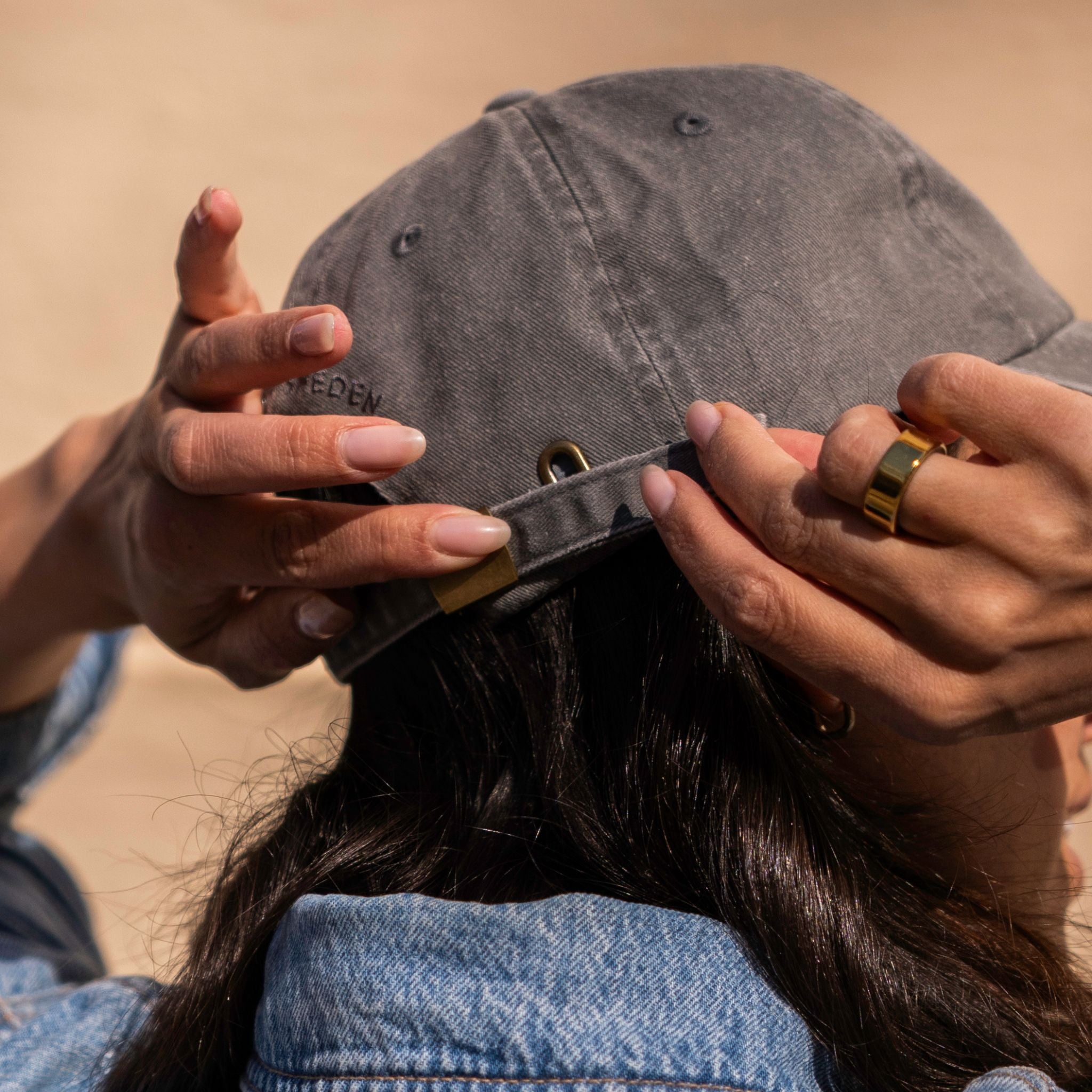 Grey Denim Cap - Dogs & Wine Make Everything Fine