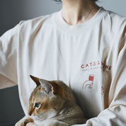 Off-White Long Sleeve - Cats & Wine Make Everything Fine