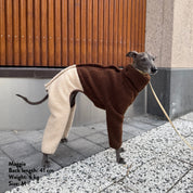 Beige & Brown Sighthound Fleece Onesie