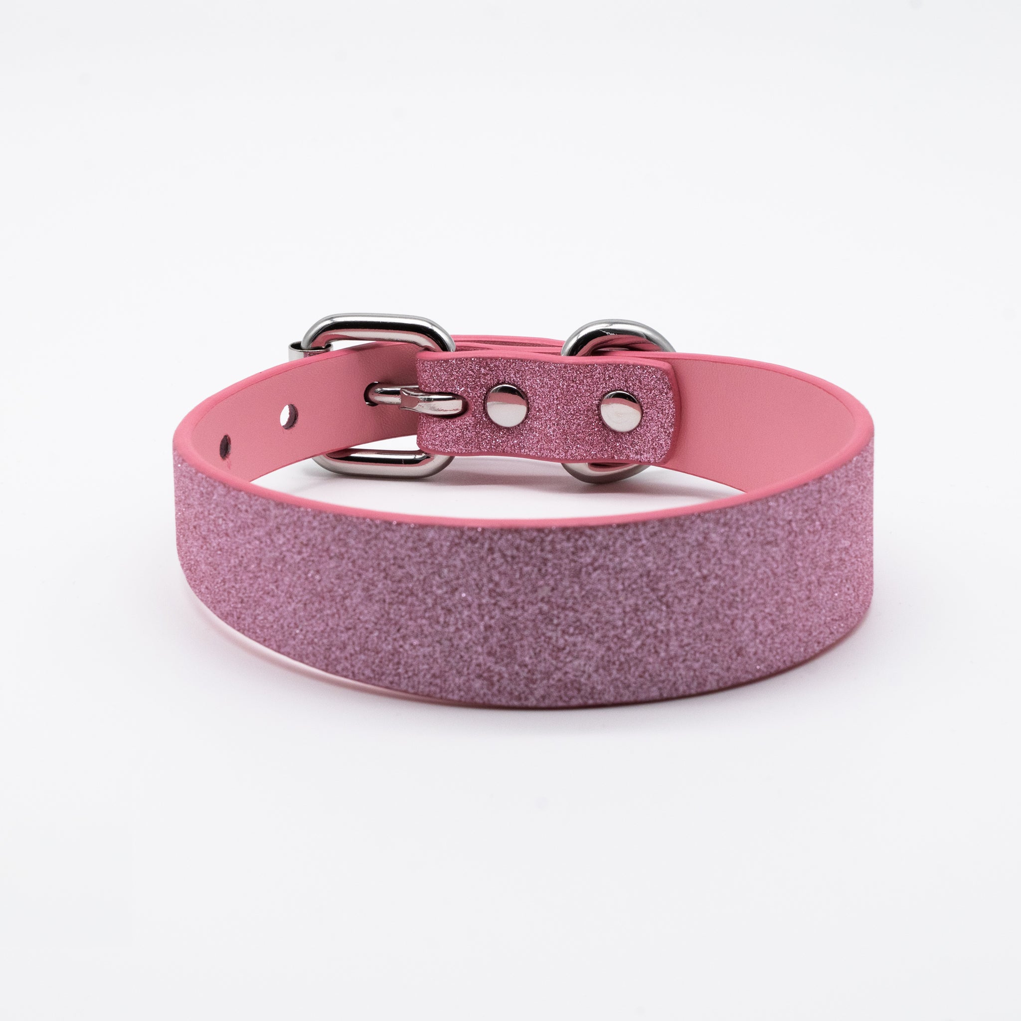 Pink Glitter Dog Collar Thin