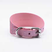 Pink Glitter Dog Collar Wide