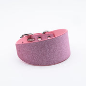 Pink Glitter Dog Collar Wide