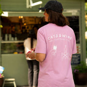 Pink T-shirt - Cats & Wine Make Everything Fine
