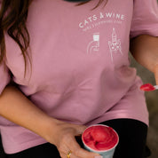 Pink T-shirt - Cats & Wine Make Everything Fine