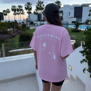 Pink T-shirt - Dogs & Wine Make Everything Fine