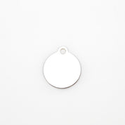Engraved Dog Tag - Premium Silver Circle