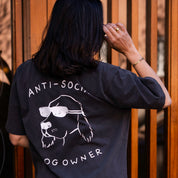Vintage Black T-shirt - Anti-Social Dog Owner