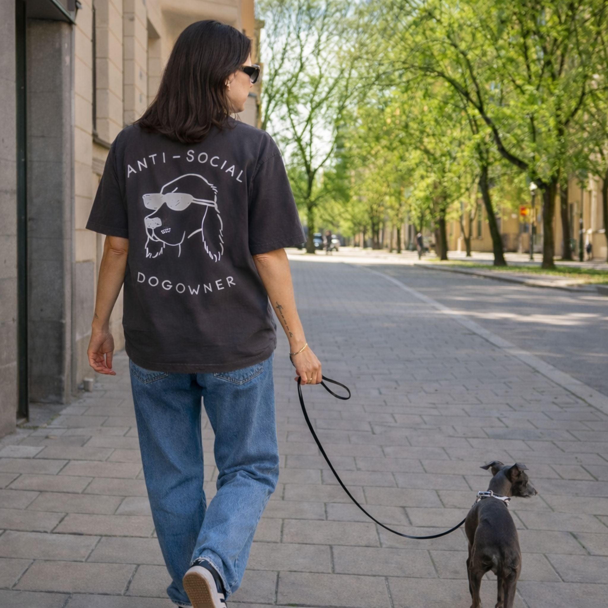 Vintage Black T-shirt - Anti-Social Dog Owner