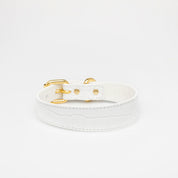 White Croco Dog Collar Thin
