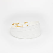 White Croco Dog Collar Wide