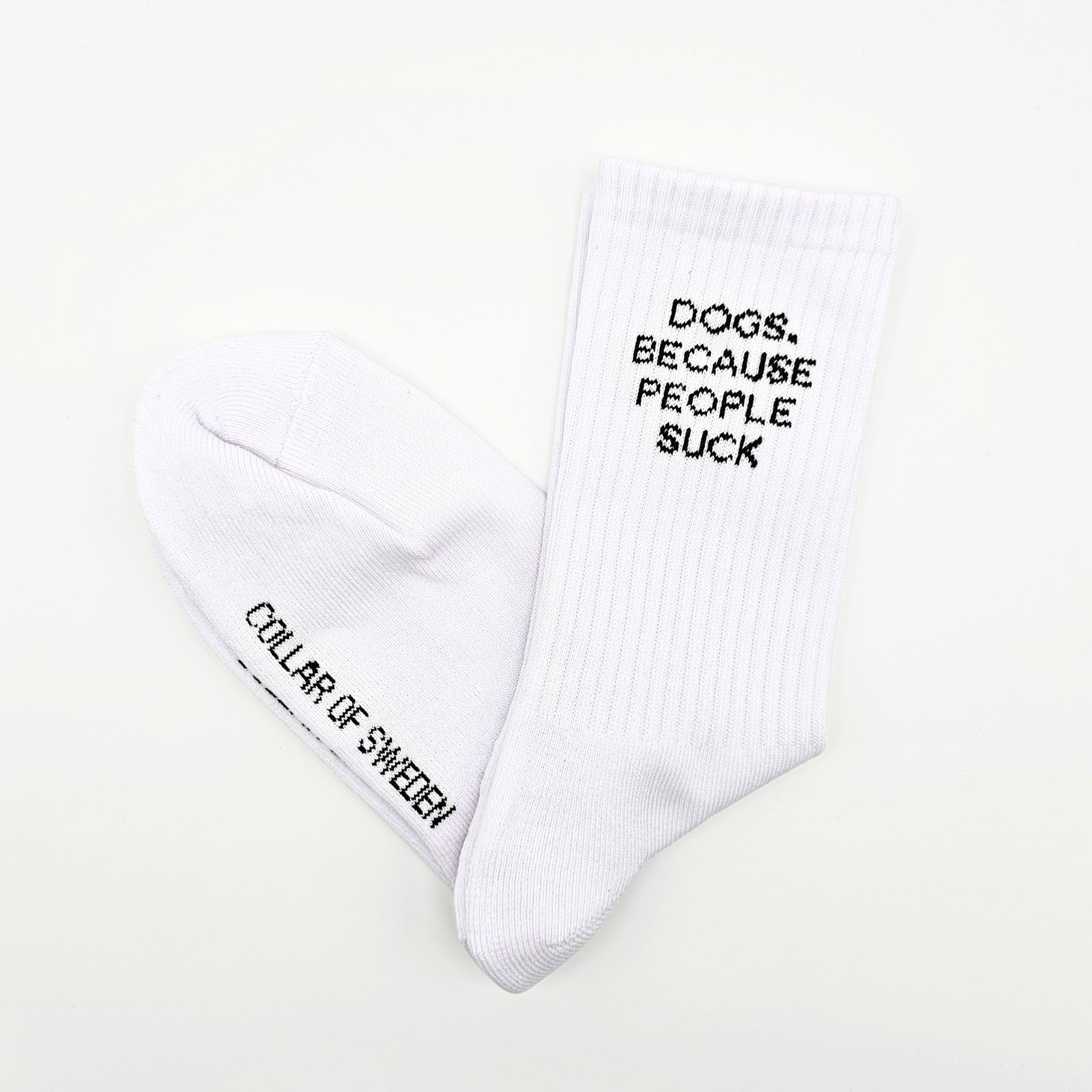 White Tube Socks - Dogs. Because People Suck
